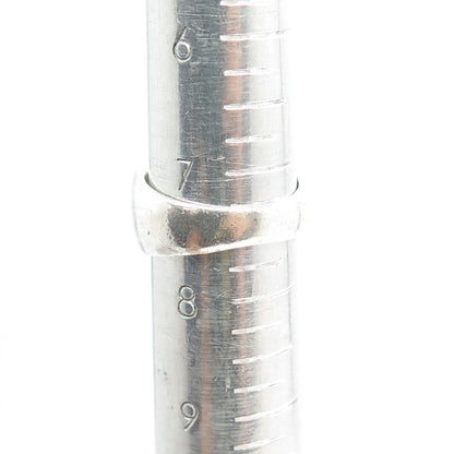 925 Sterling Silver Vintage Modernist Hugs Ring Size 7.5