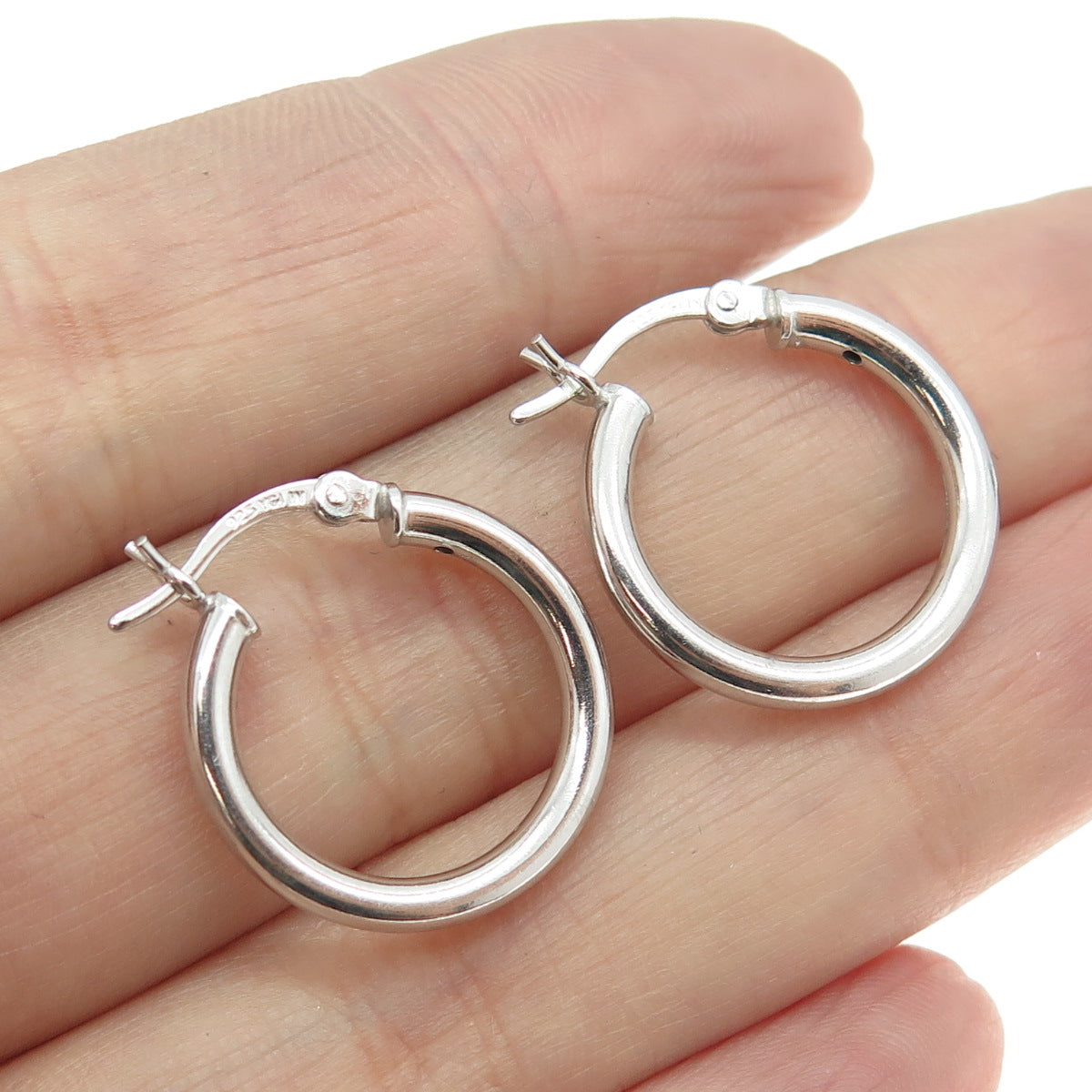 925 Sterling Silver Classic Hinged Hoop Earrings
