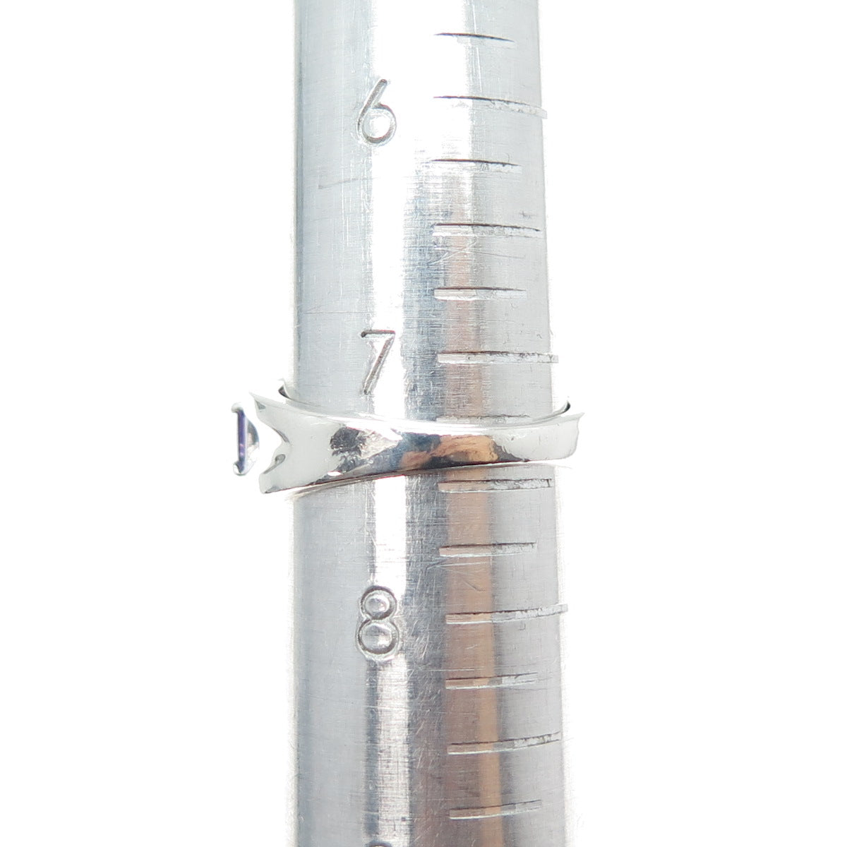 MICHELLE ALBALA 925 Sterling Vintage Real Princess-Cut Amethyst Ring Size 7.5