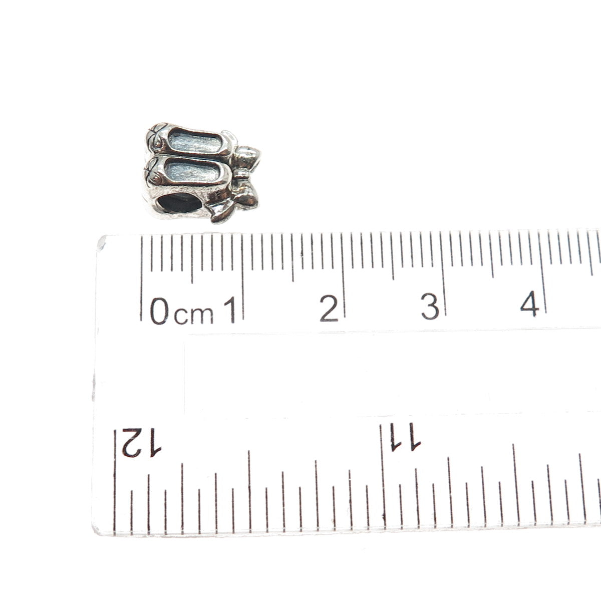 CHAMILIA 925 Sterling Silver Ballet Bow Shoes Slide Bead Charm