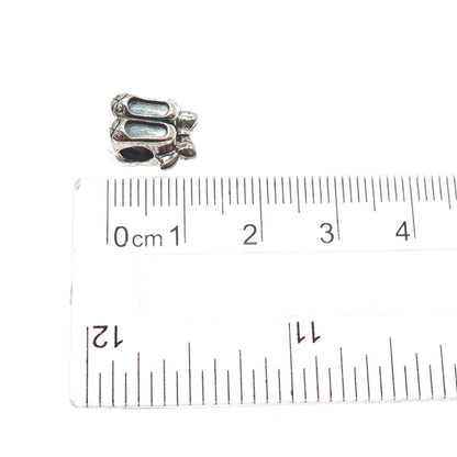 CHAMILIA 925 Sterling Silver Ballet Bow Shoes Slide Bead Charm