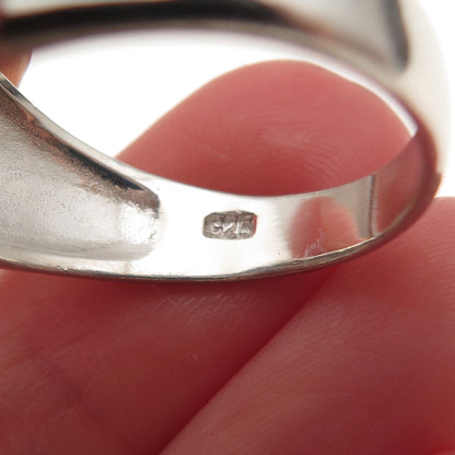 925 Sterling Silver Real Hematite & C Z Ring Size 11