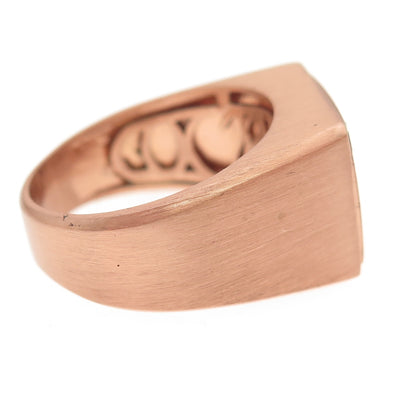 Badel 925 Sterling Silver Rose Gold Plated Real Black Diamond Ring Size 10.5