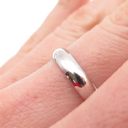 925 Sterling Silver Vintage Classic Wedding Band Ring Size 7.25