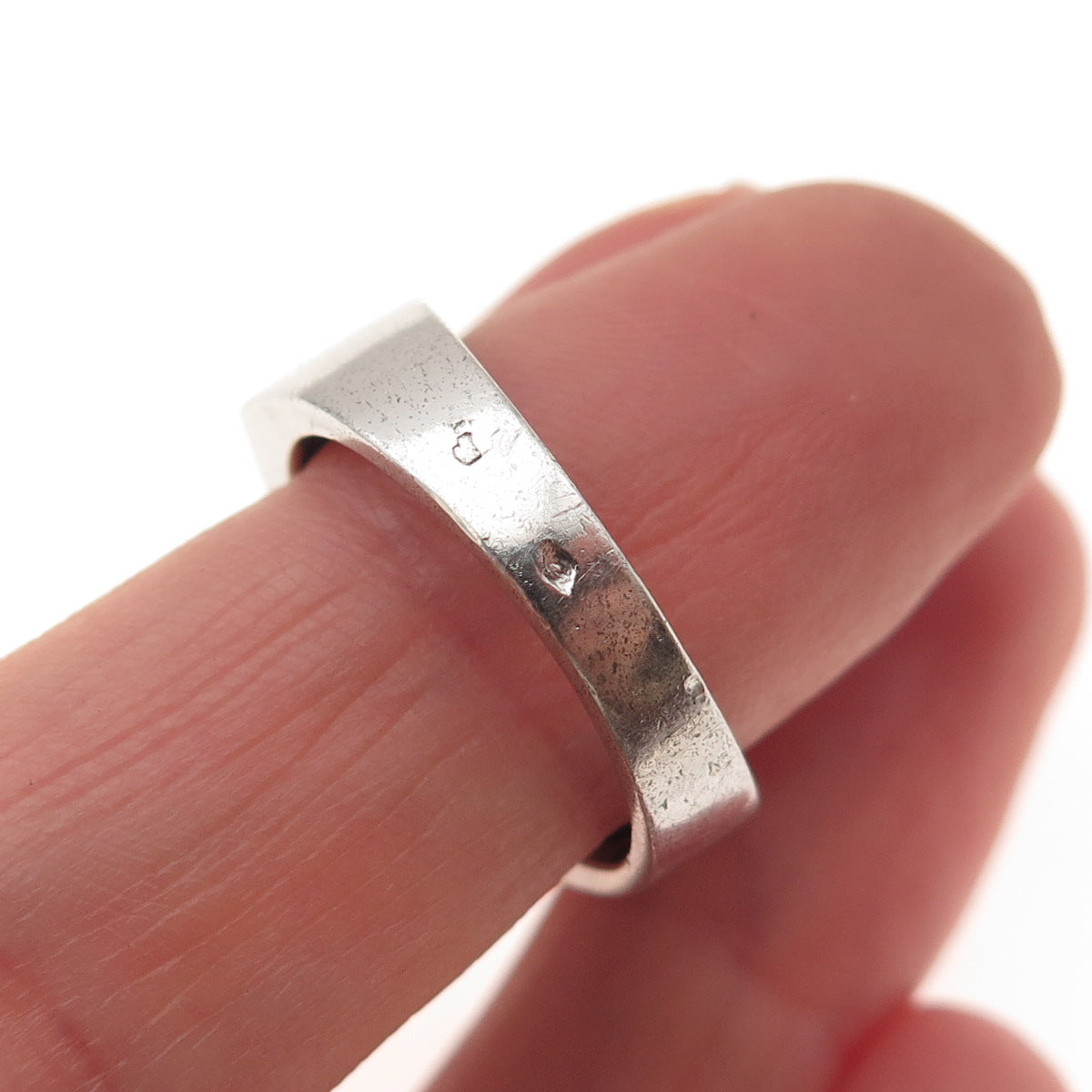 800 Silver Antique Art Deco France White & Red Rhinestone Ring Size 6.25