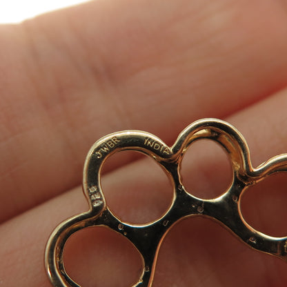 JANE SEYMOUR Sterling Silver Gold Plated Real Diamond Dog Paw Slide Mini Pendant