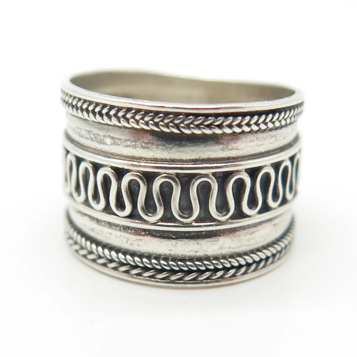 925 Sterling Silver Vintage Eternal Curve Ring Size 5.5