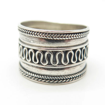 925 Sterling Silver Vintage Eternal Curve Ring Size 5.5