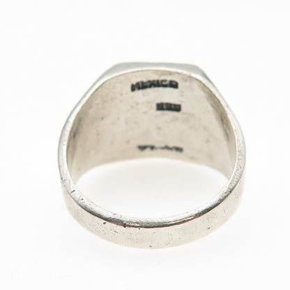 925 Sterling Silver Vintage Mexico Tree of Life Oxidized Ring Size 12