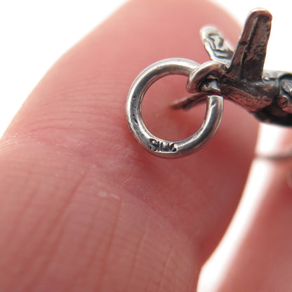 925 Sterling Silver Vintage BOAC Comet IV Airplane Oxidized Locket Charm Pendant