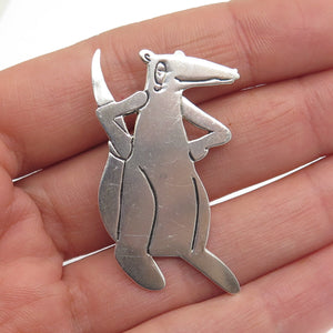 R&I PATTON 925 Sterling Silver Vintage Kangaroo Pin Pendant