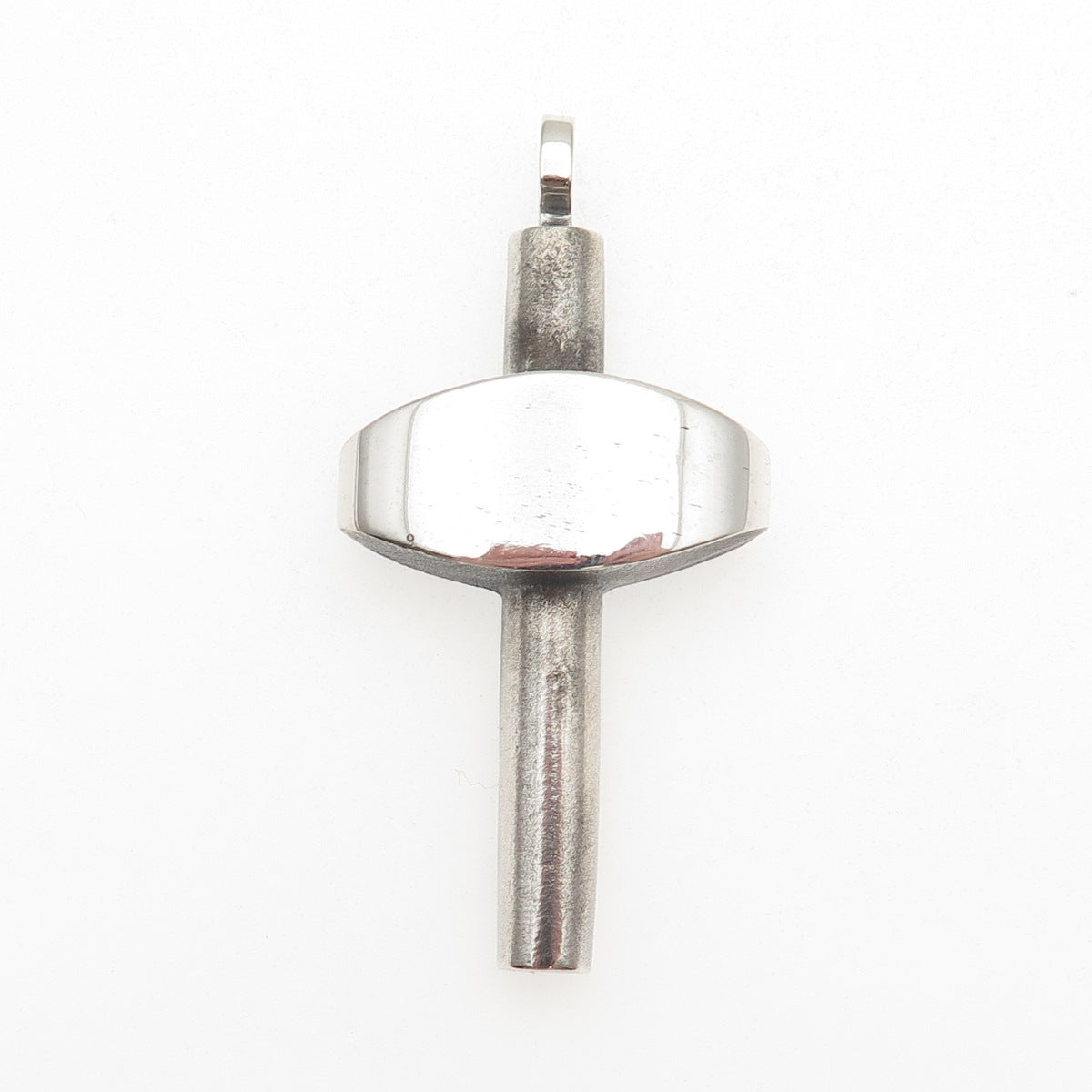 925 Sterling Silver Vintage Cross Key Oxidized Charm Pendant
