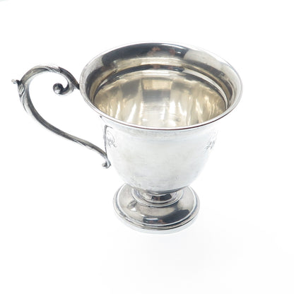 800 Silver Antique WWII Engraved Berlin Judaica Floral Teacup