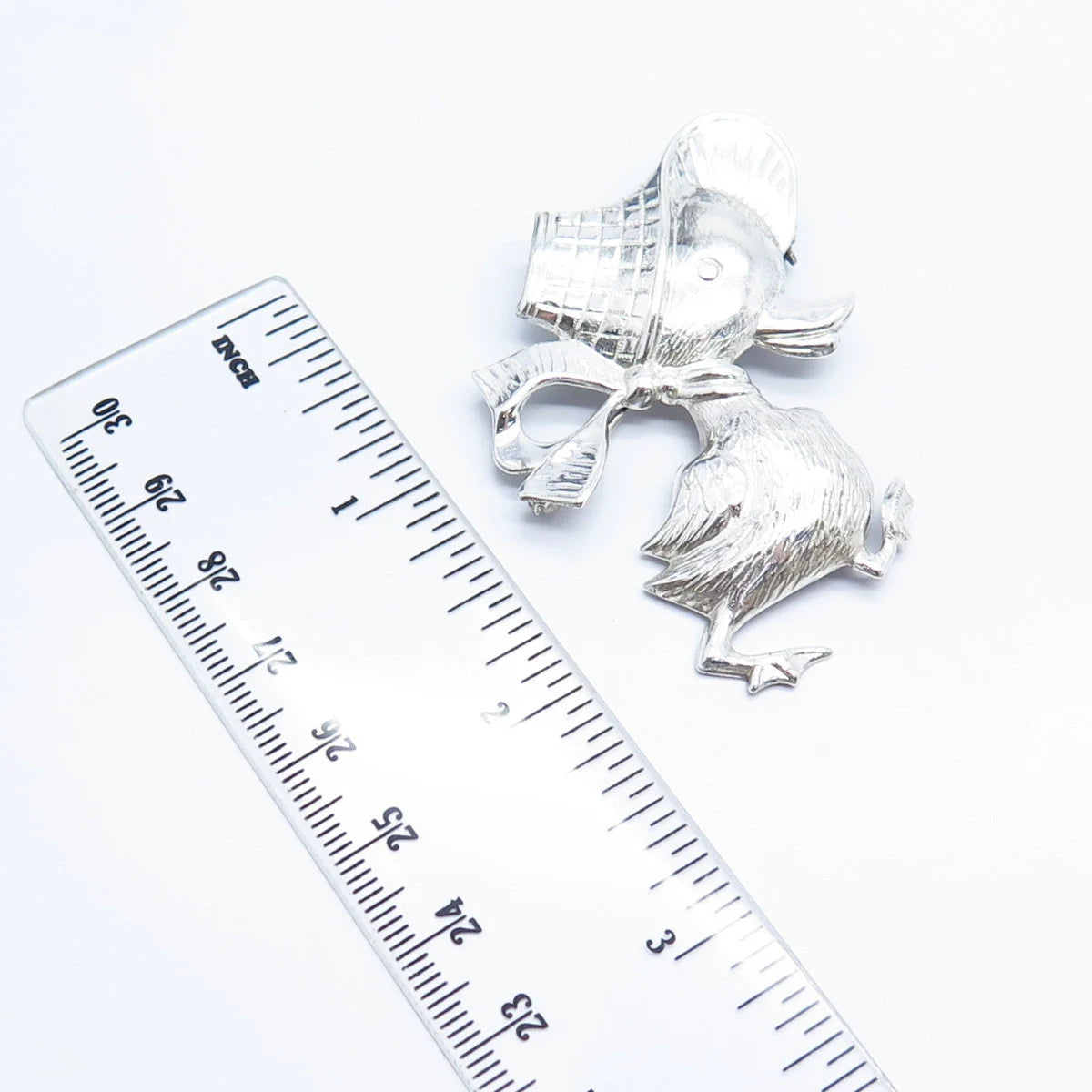925 Sterling Silver Vintage Duckling Pin Brooch