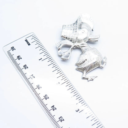 925 Sterling Silver Vintage Duckling Pin Brooch