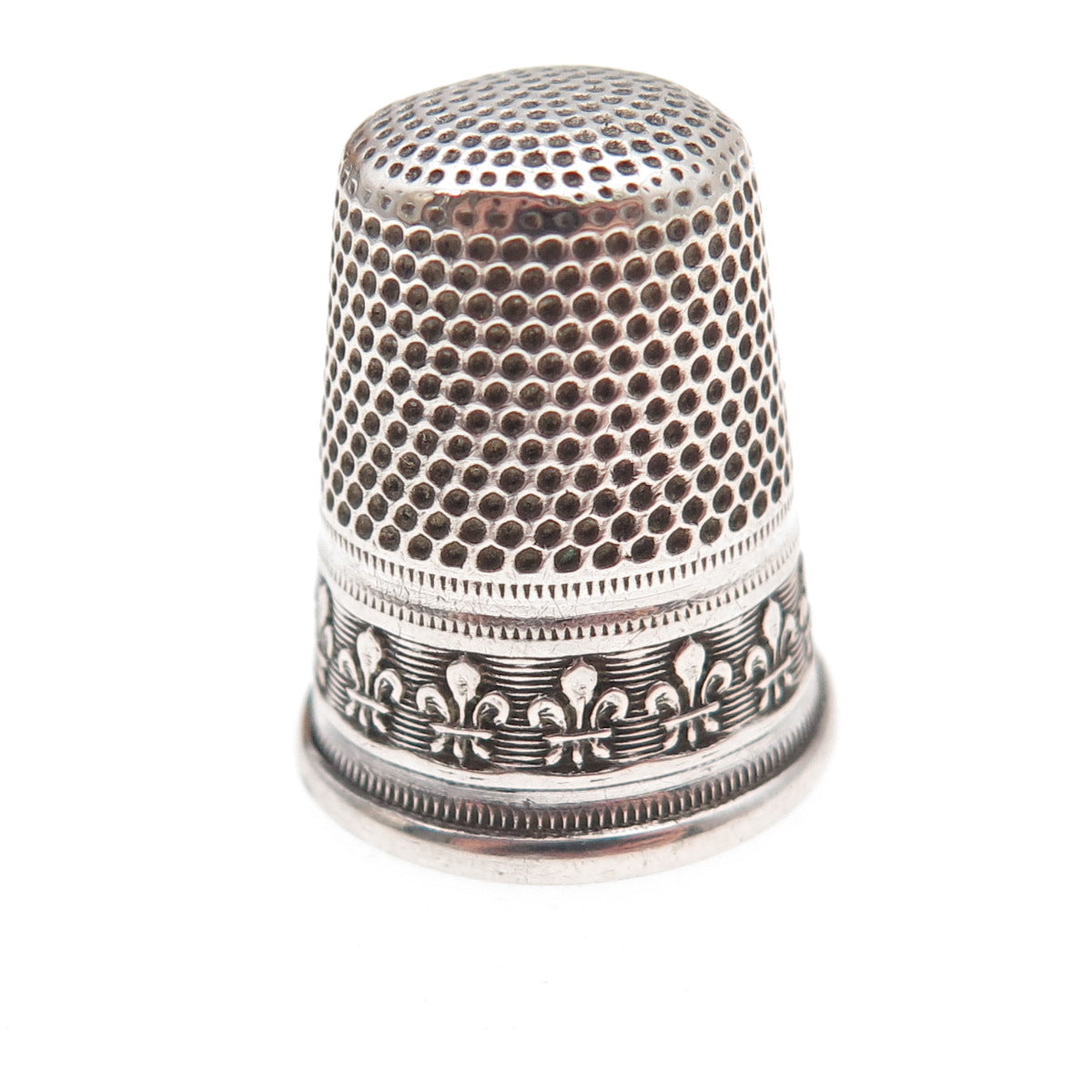 925 Sterling Silver Antique Art Deco Fleur de Lis Sewing Thimble