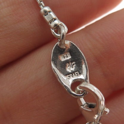 HAGIT GORALI Sterling Vintage Israel Real Pearl Floral Box Chain Necklace 28"