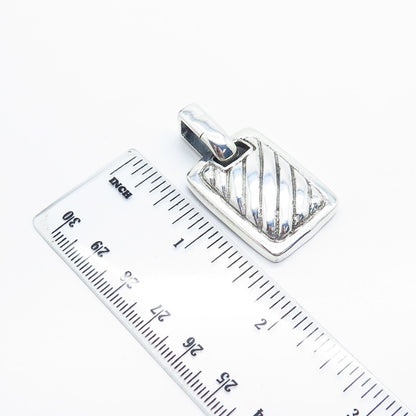 925 Sterling Silver Vintage Striped Pendant