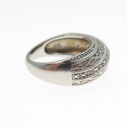 BGE BRADFORD 925 Sterling Silver Real Round-Cut Diamond Ring Size 7