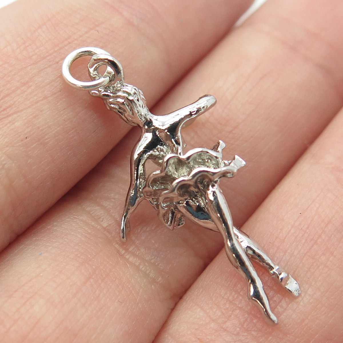 925 Sterling Silver Vintage Prima Ballerina Charm Pendant