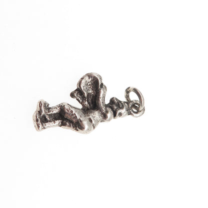 925 Sterling Antique Art Deco Matador Bull Fighter Oxidized Mini Charm Pendant