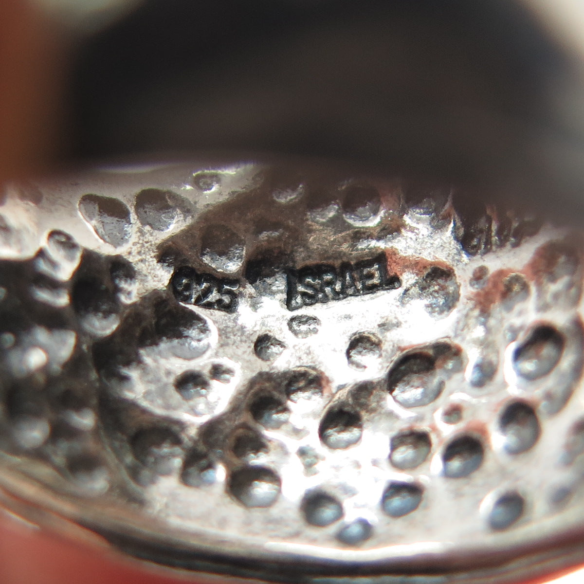 DIDAE 925 Sterling Silver Vintage Israel Hammered Oxidized Ring Size 5.25