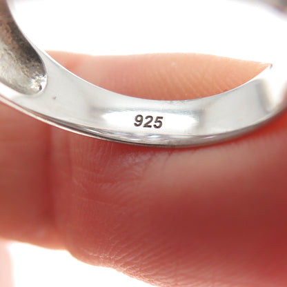 925 Sterling Silver Real Oval-Cut Tanzanite & Round-Cut White Topaz Ring Size 7