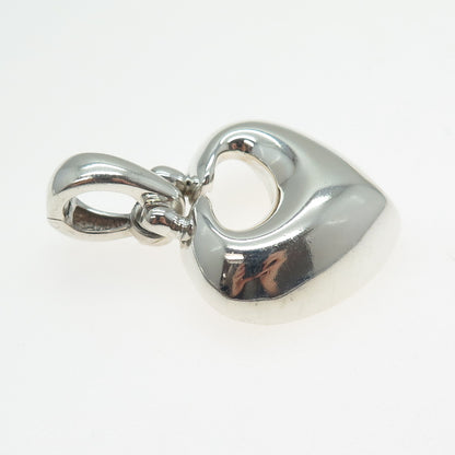 ESPO SIG Joseph Esposito Sterling Silver Vintage Modernist Heart Charm Pendant