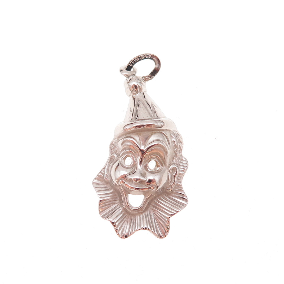 Beau 925 Sterling Silver Vintage Clown Charm Pendant