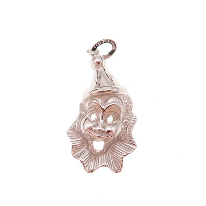 Beau 925 Sterling Silver Vintage Clown Charm Pendant