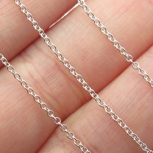 925 Sterling Silver Italy Cable Chain Necklace 18"