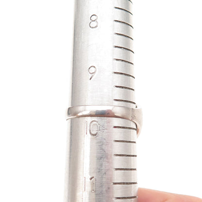 Dason 925 Sterling Silver Vintage Real Diamond & Cat's Eye Ring Size 10