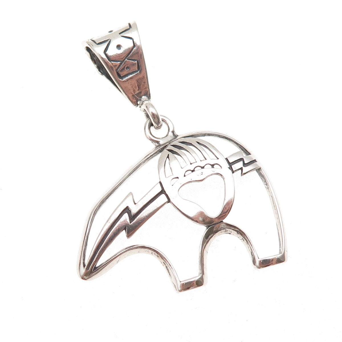 Masha Old Pawn Sterling Silver Vintage Southwestern Native Bear Charm Pendant