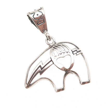 Masha Old Pawn Sterling Silver Vintage Southwestern Native Bear Charm Pendant