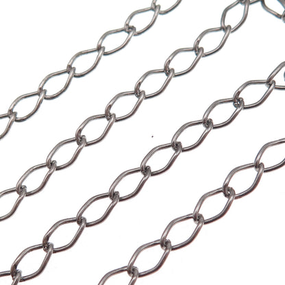 925 Sterling Silver Black Rhodium Real Diamond Curb Chain Necklace 28"