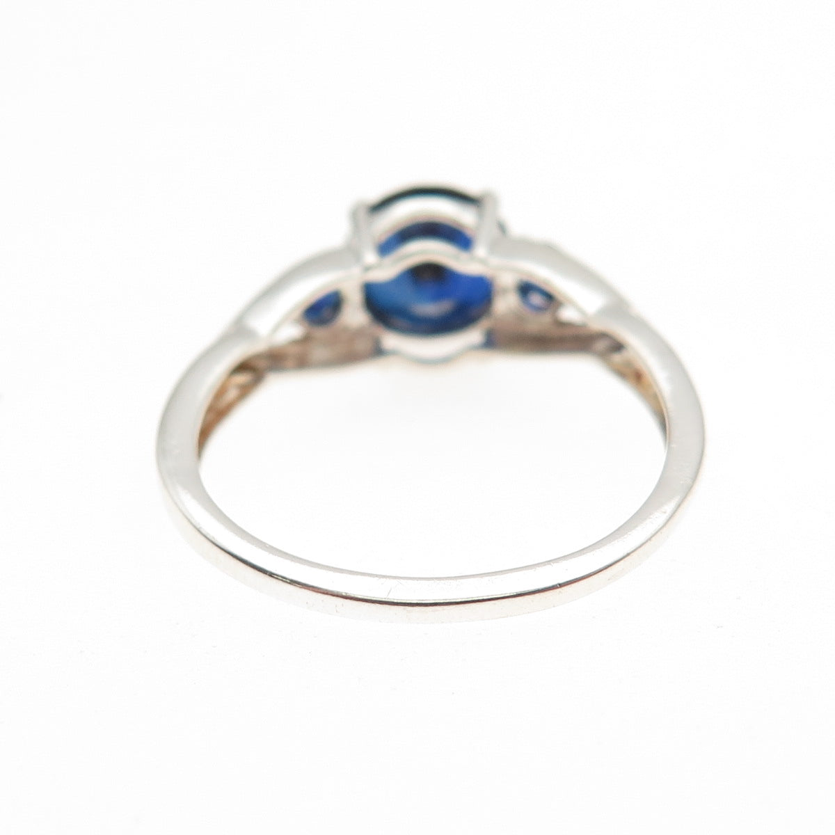 Chuck Clemency 925 Sterling Silver Lab-Created Sapphire Ring Size 7