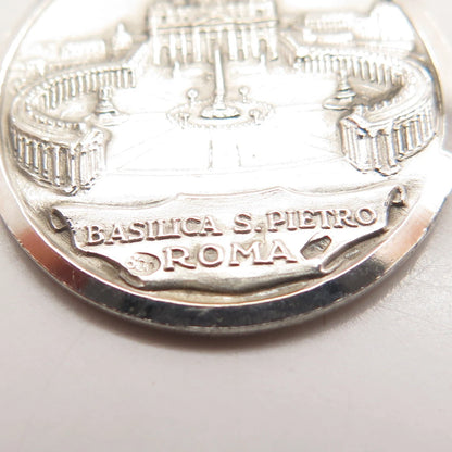 800 Silver Vintage Roma Pope Paulus VI Pontifex Max. Medal Pendant
