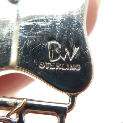 BRANDON WILLIAMS Sterling Silver Vintage Glass & Real Pearl Modernist Earrings
