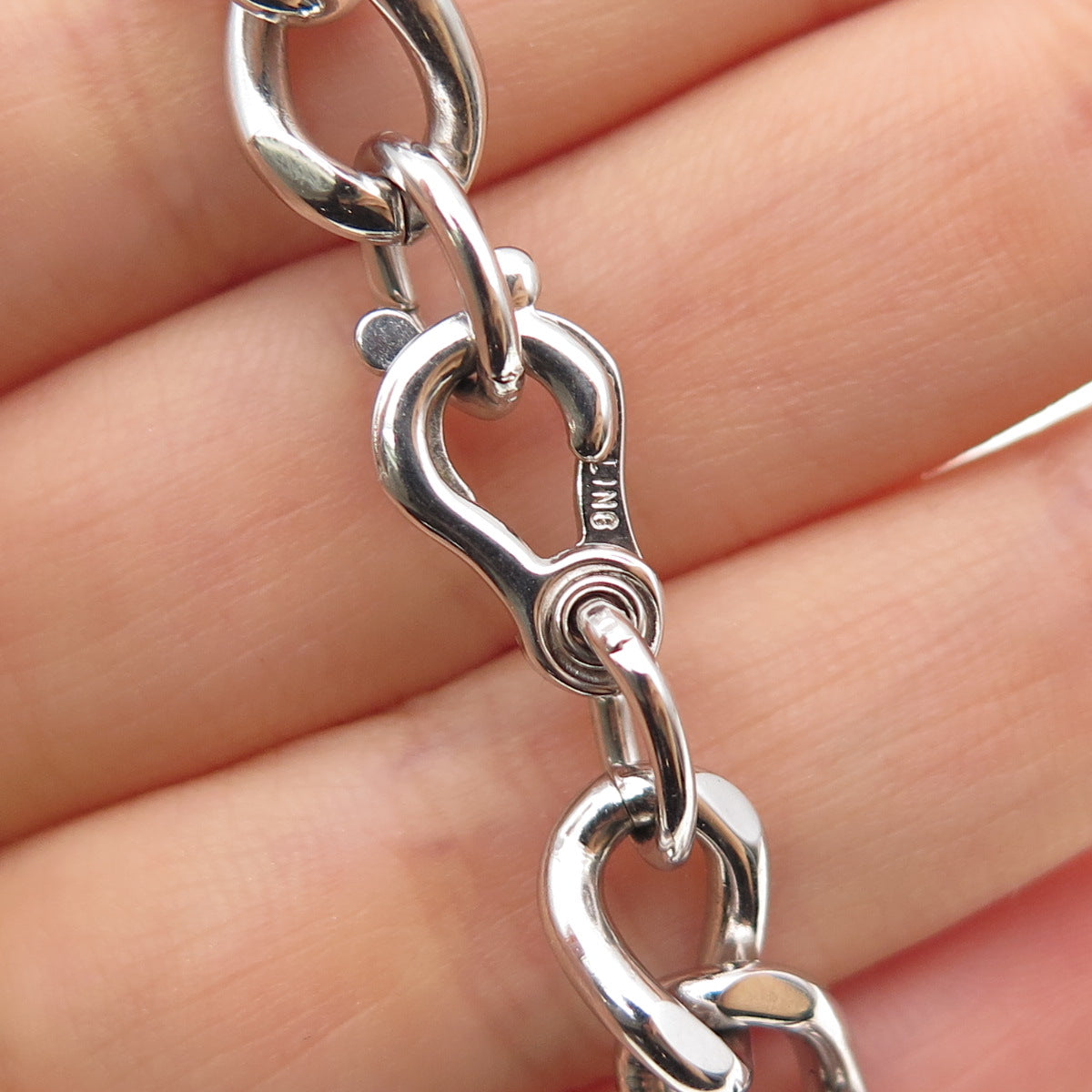 KALBE 925 Sterling Silver Vintage Curb Link ID Bracelet 7.75"