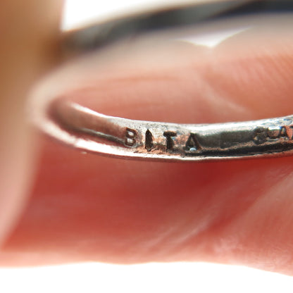 BITA Sterling Silver Vintage Modernist Oxidized Stackable Band Ring Size 5.25