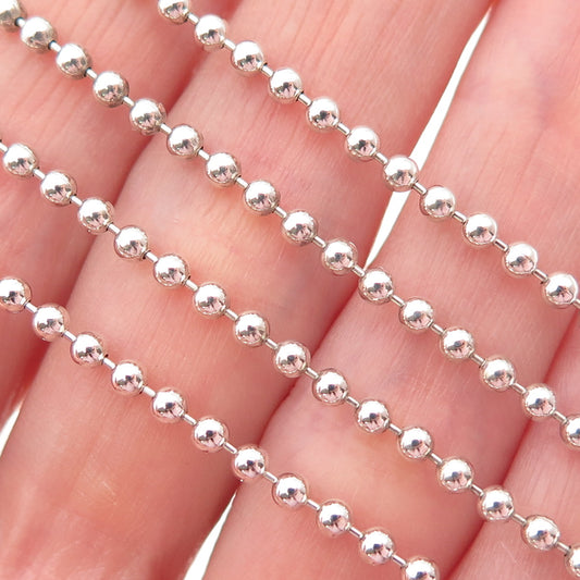 TIFFANY & CO. 925 Sterling Silver Vintage Ball Beaded Chain Necklace 32"