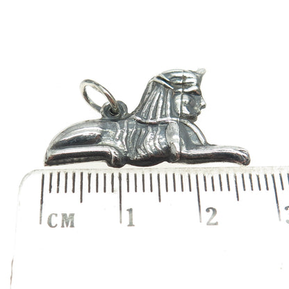 925 Sterling Silver Vintage Egyptian Sphinx of Giza Minimalist Charm Pendant