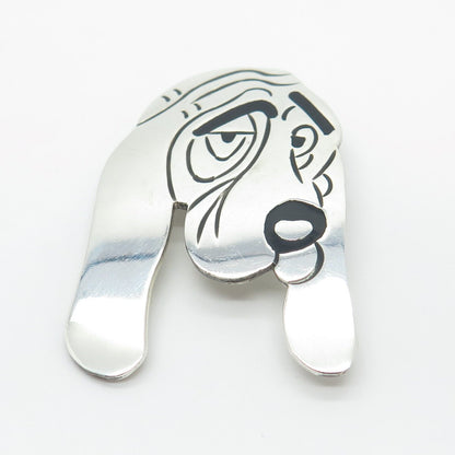925 Sterling Silver Vintage Mexico Enamel Dog Pin Brooch