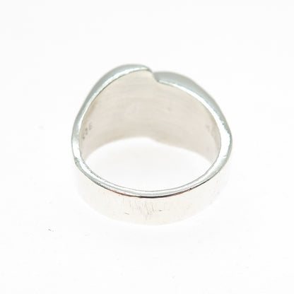 925 Sterling Silver 2-Tone Vintage Mexico Modernist Ring Size 7.25