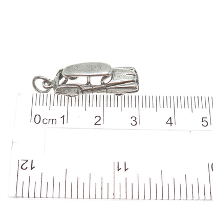 DANECRAFT 925 Sterling Silver Vintage Retro Car Oxidized 3D Charm Pendant