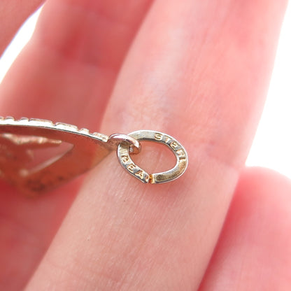 BEAU 925 Sterling Silver Gold Plated Vintage Happy Birthday Minimalist Pendant