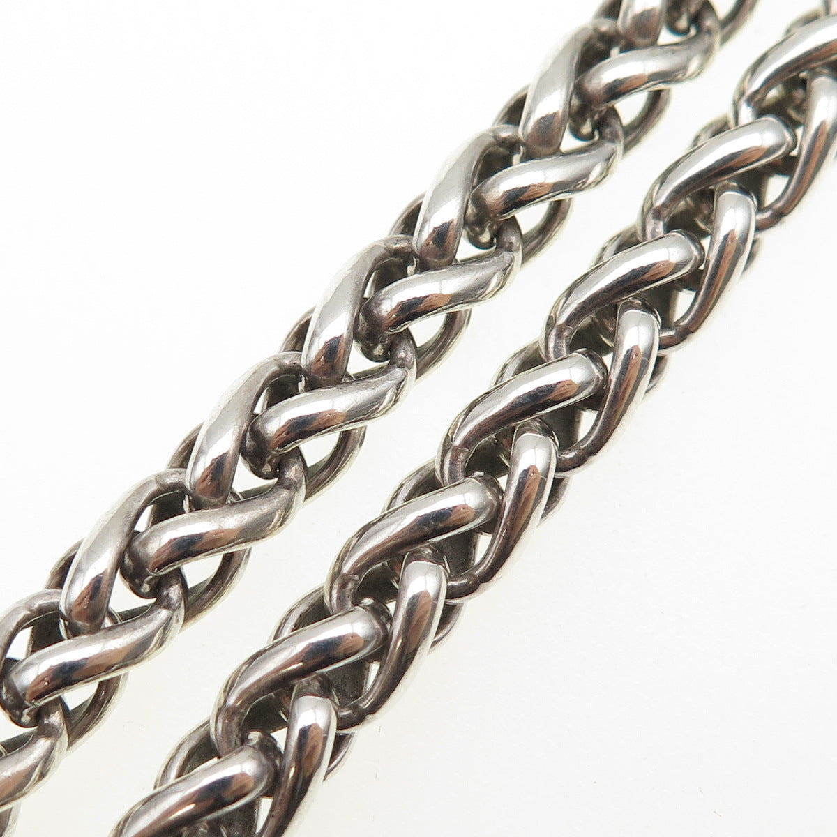 925 Sterling Silver Vintage Spiga Chain Necklace 16"