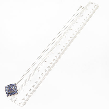 Chuck Clemency 925 Sterling Silver Real Tanzanite Cuban Chain Necklace 20"