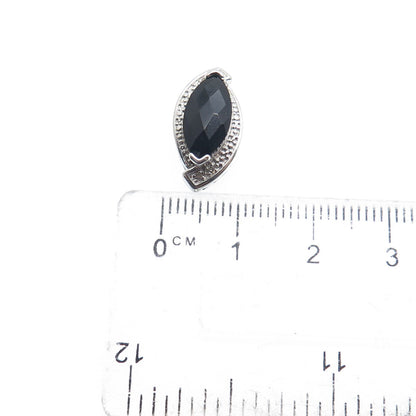 NEVADA 925 Sterling Silver Real Diamond & Black Spinel Minimalist Pendant