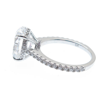 925 Sterling Silver Oval & Round-Cut Shaped C Z Engagement Ring Size 5.75